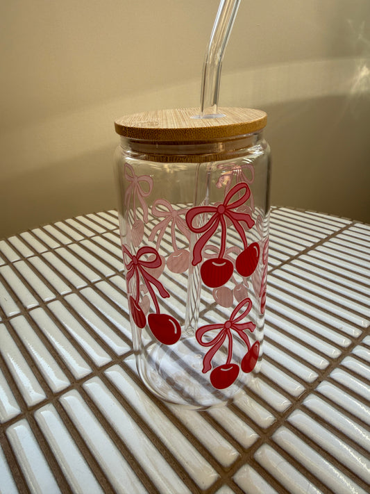 Verre Décoratif En Verre - Cerise Boucle
