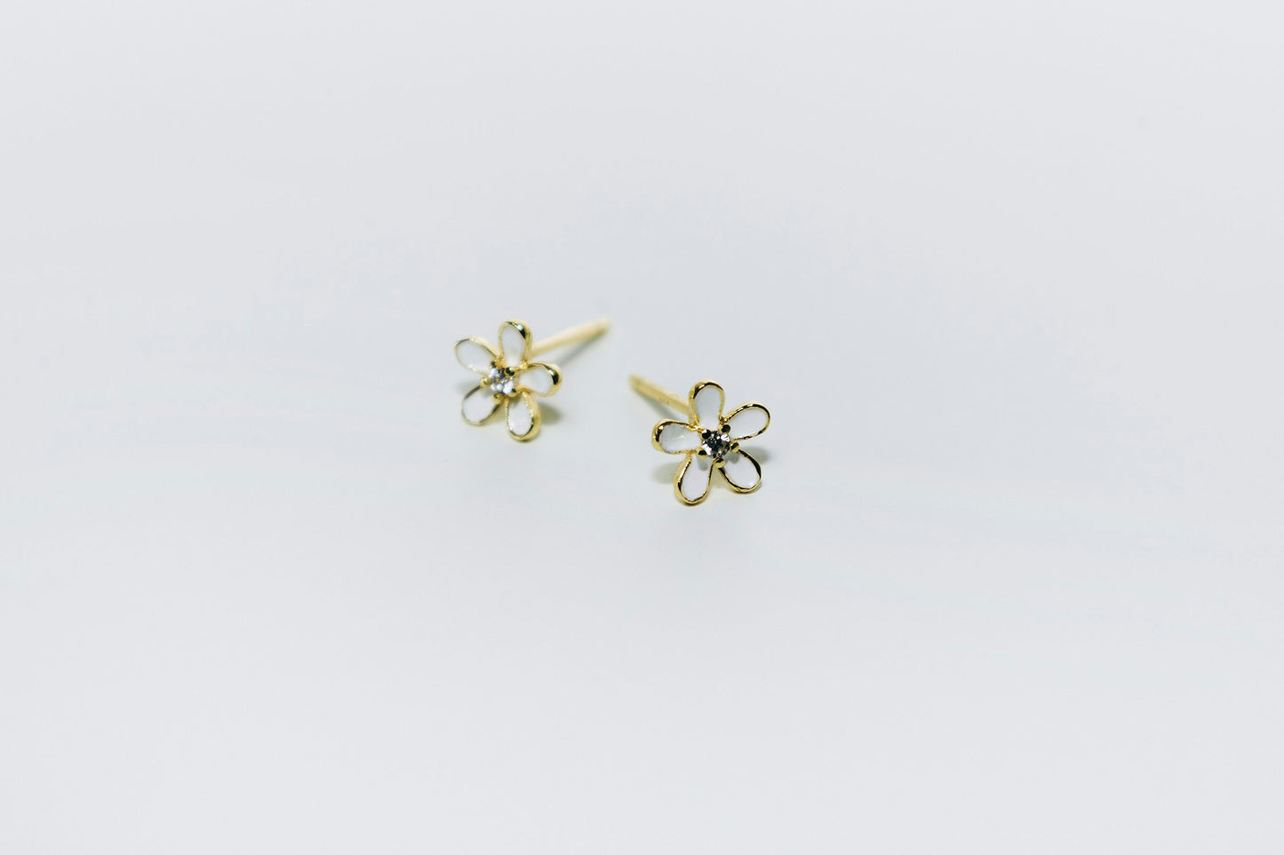Boutons Fleurs Blanches - Vermeil