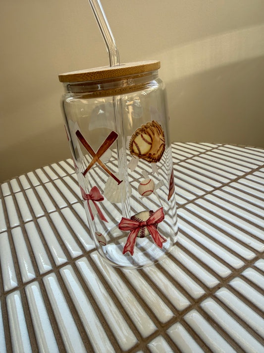 Verre Décoratif En Verre - Baseball Rose