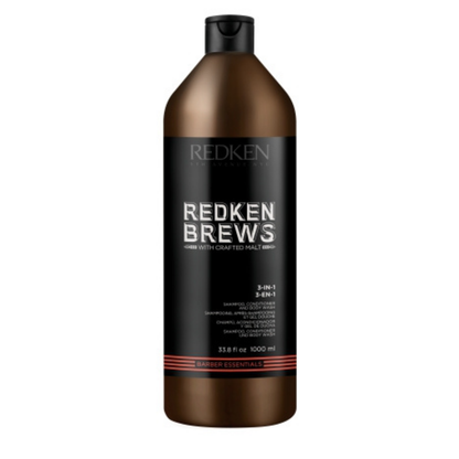 3-En-1 Redken Brews - Shampooing, Revitalisant et Gel Douche