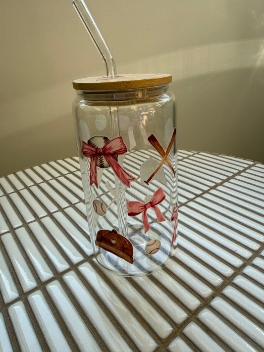 Verre Décoratif En Verre - Baseball Rose