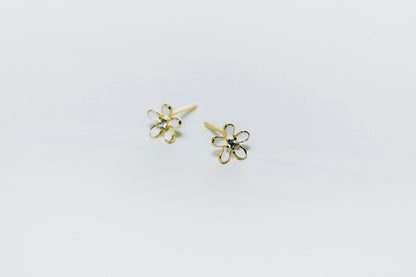 Boutons Fleurs Blanches - Vermeil