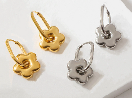 Boucles Flora Doré - Stainless Plaqué Or 18k