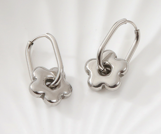 Boucles Flora Argenté - Stainless