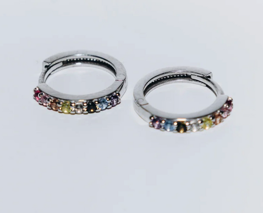 Huggies Pierres Multicolores - Argent